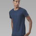 Camiseta Essencial de Algodão Orgânico Gola C Com Bolso Azul Marinho