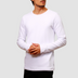 ORIBA | Camiseta Malha Dupla Gola C Manga Longa Branca 45o
