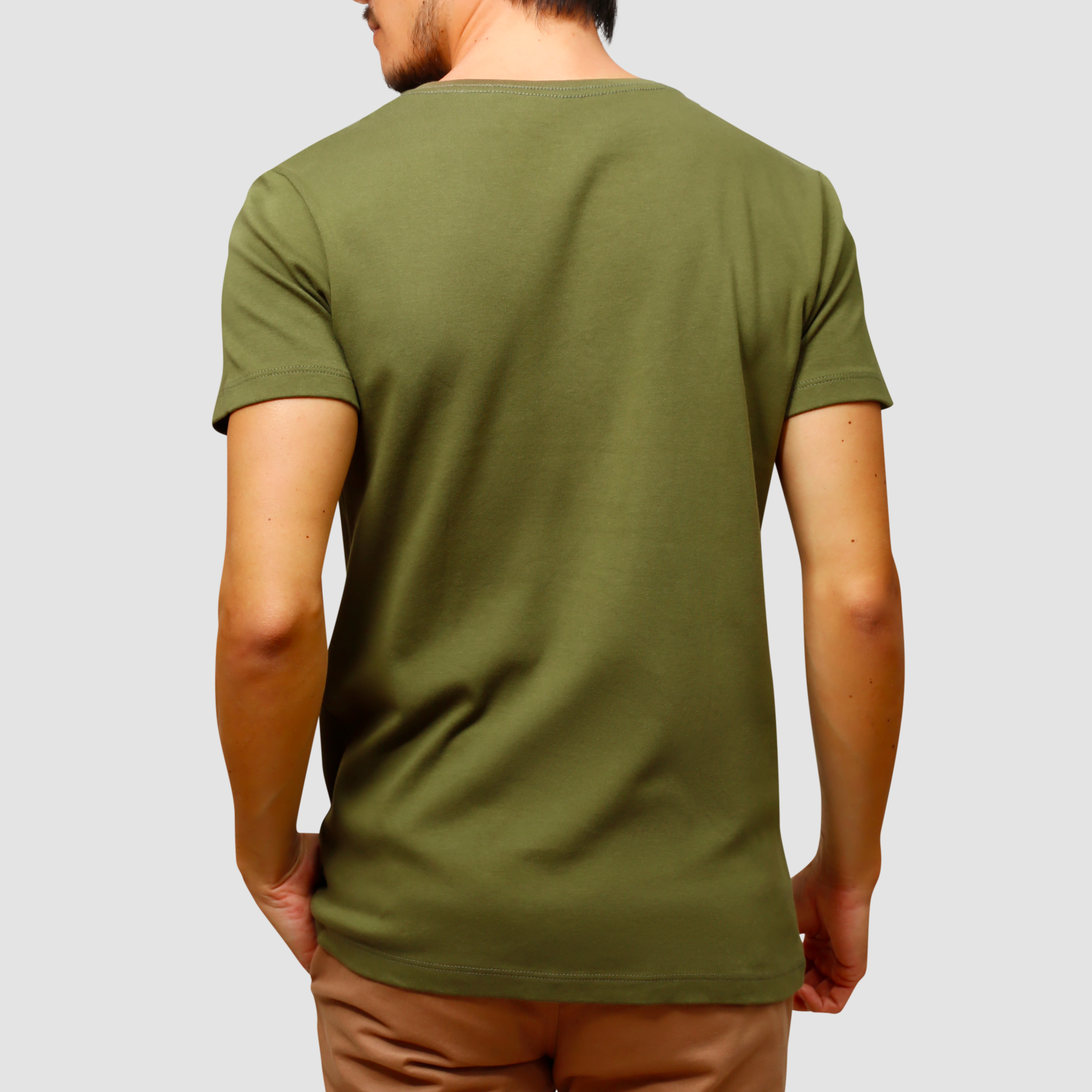 ORIBA | Camiseta Malha Dupla com Bolso Verde Costas