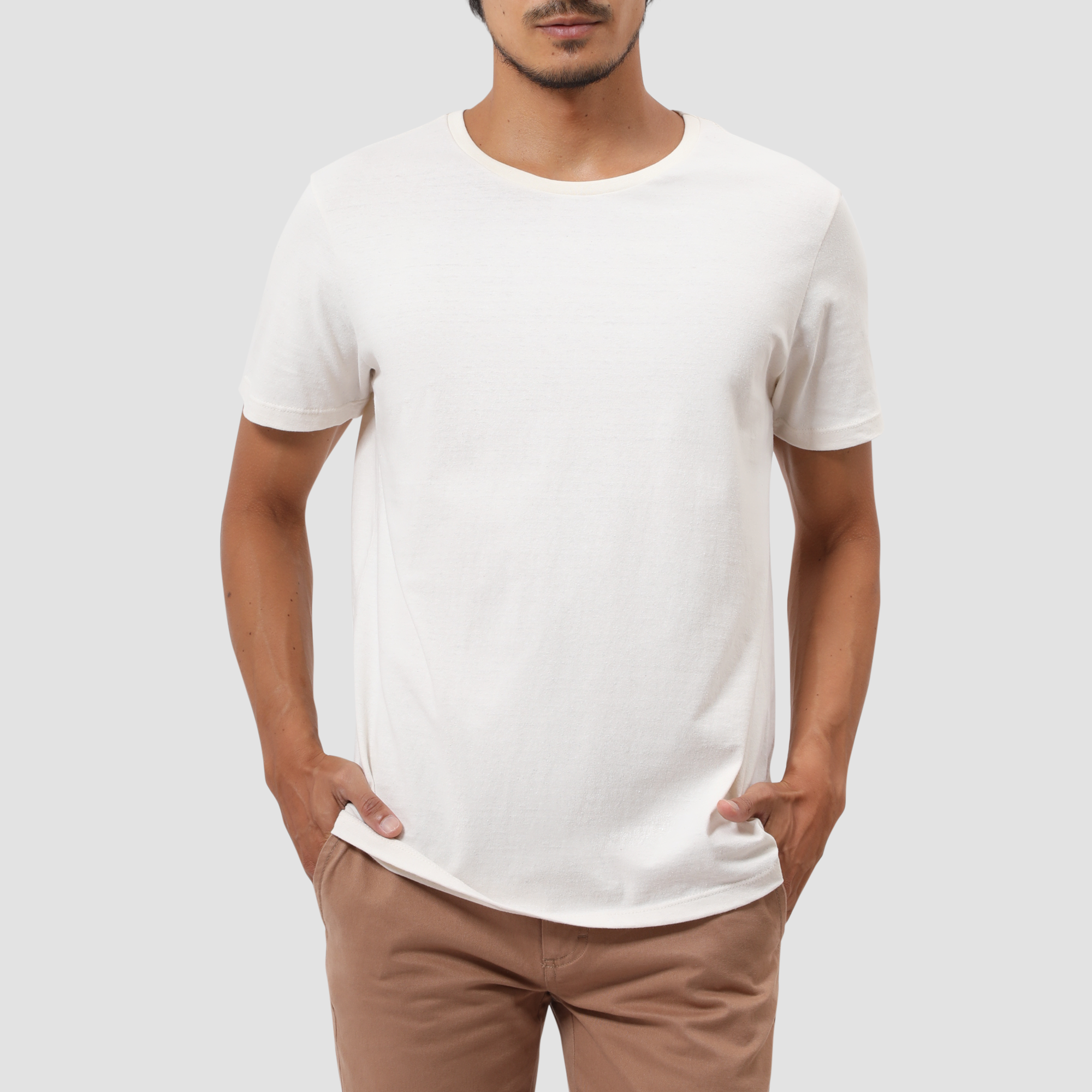Camiseta Gola C Algodão Reciclado Off White